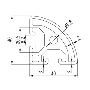 6000 loạt ống nhôm tiêu chuẩn 4040r 6063 rỗng T5 góc hồ sơ cắt Hàn uốn cong cú đấm dịch vụ 40 Series bao gồm vật liệu