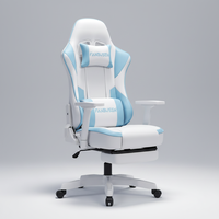 Chaise de jeu pivotante ergonomique à dossier haut avec repose-pieds, idéale pour le gaming et l'ordinateur - Offre Spéciale