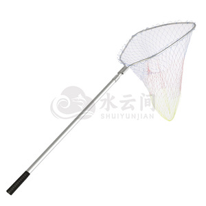 Shuiyunjian Épuisette de pêche à trois voies couleur naturelle, tête de filet détachable, <span class=keywords><strong>manche</strong></span> en aluminium, maille de 8 mm, perche télescopique - Robuste - Product Image 5