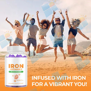 סוני יצרן מקורי (OEM) יצרן עיצוב מקורי (ODM) מותג פרטי בכמויות גדולות, סוכריות גומי טבעוניות וחלאלות עם 20 מ\\\"ג ברזל וויטמין C לתמיכה חיסונית לילדים ומבוגרים - Product Image 3