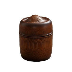 Caja de Té de Bambú, Mini Tarro Portátil con Tapa de Madera, Accesorio para la Ceremonia del Té, Origen Anji - Product Image 5