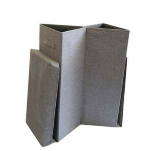 Panier à linge pour bébé de grande taille à prix d'usine avec housse en toile de bambou, 2 compartiments, deux sections séparées pour un usage industriel et domestique - Product Image 6