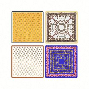 Nuevo Pañuelo Cuadrado de Seda de Poliéster con Estampado Digital de Hojas de Primavera, Estilo Lujoso y Retro, 70*70 cm, para Mujer - Product Image 6