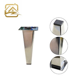 Precio de fábrica, patas de sofá metálicas tubulares cónicas oblicuas negras de 15 cm, patas de hierro duraderas para sofá cama y armario - Product Image 2