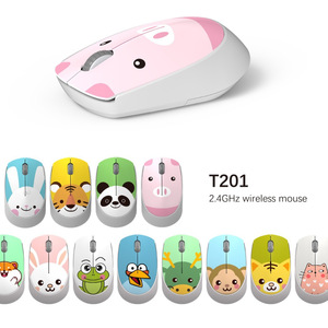 Graphiques de dessin animé les plus vendus Ultra-mince 2.4G sans fil rétro-éclairage jeu souris lumière LED 3D Mini Style ABS ordinateur <span class=keywords><strong>portable</strong></span>. - Product Image 2