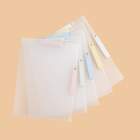 Carpeta de archivo de bolsa de documentos de colector de papel de examen barato estudiante transparente A3 con clips de doble cara