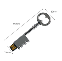 Clé USB en métal personnalisée avec logo laser, 8 Go, 16 Go, 32 Go, forme de clé vintage, pour cadeau promotionnel, clé USB