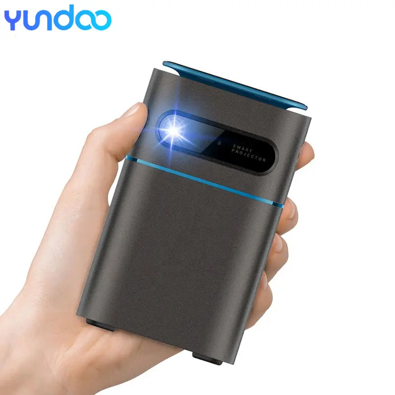 YUNDOO HOT Mini Portable Pico DLP HD Projector]Portable Mini Pocket DLP tech Home Projector with Wifi LCD environmental Light