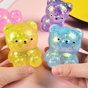 Wholesale <b>Cute</b> Stress Relief Squishy Toys Soft Slow Rebound Glitter Aurora Maltose <b>Bear</b> Squeeze Toy - Product Image 5