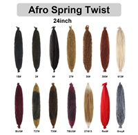 Cheveux Afro Torsadés Élastiques en Gros de 24 Pouces, Lots de 3 Tresses Marley pour Fausses Locs