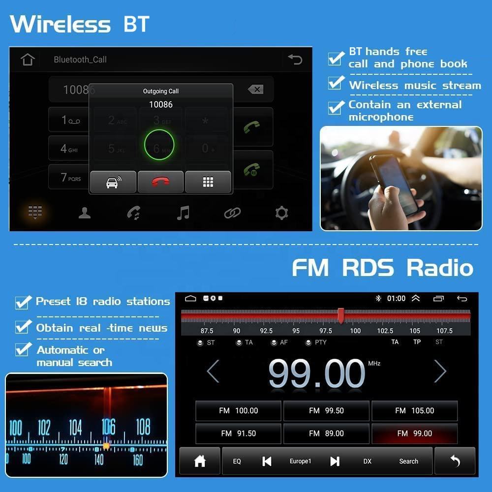 英国股票) Podofo 9英寸汽车收音机，适用于丰田普锐斯2010右舵驾驶CarPlay安卓汽车全球定位系统WiFi调频RDS安卓13汽车配件|  Alibaba.com