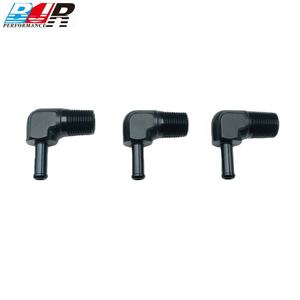 Pièces de performance BJR, adaptateur de carburant en aluminium noir, 90 degrés, mâle 3/8"NPT vers 5/16" barb - Product Image 3
