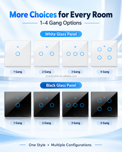 Interruptor de Pared Táctil Inteligente WiFi Tuya, 1, 2, 3, 4 Botones, Control Remoto RF de 433MHz, Control por Voz, Interruptor de Luz de Vidrio, Interruptor de Pared Inteligente para el Hogar, 86mm, UE - Product Image 4