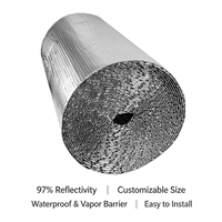 Rouleaux d'isolation à bulles avec barrière radiante en feuille d'aluminium argentée, film isolant 24 po x 33 pi, 48 po x 50 pi pour l'isolation des conduits