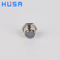 Mini Interruptores de Botón Pulsador Autoblocantes de 16 mm, IP65 Impermeables, 3A, 2 Pines, 1NO, Hechos de Metal, Sin Indicador LED, para Motocicleta