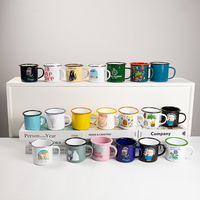 12oz 16oz sublimation pas cher tasse métal personnalisé imprimé lave-vaisselle en gros tasse camping blanc en acier inoxydable personnalisé émail tasses