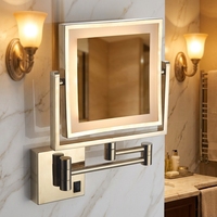 Factory Lights Triple Magnifying Glass No Drilling Required Extendable and Foldable Quare Mirror