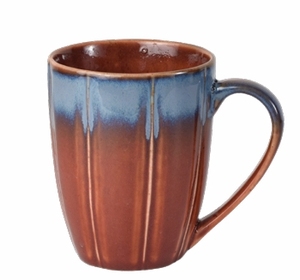Tasses et mugs en grès, mug à café en céramique rétro à rayures en relief - Product Image 2