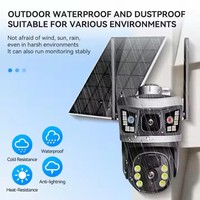 Caméra de sécurité solaire V380 Pro 8MP 4G pour l'extérieur CCTV 2 objectifs 3 vidéos Réseau IP sans fil PTZ Auto Track 4G Wifi 8MP 4G Surveill