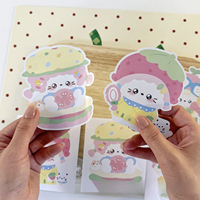 Lot de 5 autocollants décoratifs mignons en forme de chat pomme, finition brillante, écologiques, pour journal, scrapbook, bricolage, assortiment mixte