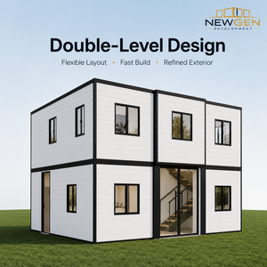 NEWGEN DEVELOPMENT Casa Moderna de Panel Sándwich de Doble Nivel, Forma Rectangular, Fácil Instalación, para Uso en Villas - Product Image 1