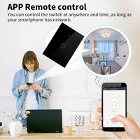 Pour Tuya WIFI panneau de verre intelligent indicateur LED interrupteur tactile mural Alexa Smart Life RF433 contrôleur Compatible Design Premium pour