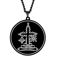Pendentif Symbole Vévé Papa Legba Voodoo, Collier, Médaille, Amulette, Talisman, Charme, Bijou pour Rituels et Autel, Occultisme et Loa