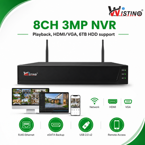 Système de <span class=keywords><strong>surveillance</strong></span> sans fil Wistino NVR 3MP, <span class=keywords><strong>kit</strong></span> <span class=keywords><strong>WiFi</strong></span> intelligent Tuya pour la maison, caméra vidéo IP filaire, système de caméra CCTV domestique 8 canaux - Product Image 4