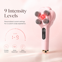 Nouveau Masseur de Tête Électrique Portable Tendance 2026 pour Massage du Cuir Chevelu, Huile Essentielle, Lumière Rouge, Vibration Légère, Croissance Capillaire
