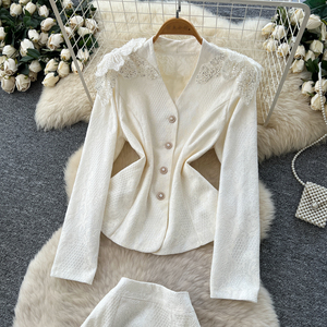 Plus Size Casual 2 Piece Set for Women V-Neck Top And High Waist Slim Suit American <strong>Clothing</strong> Wholesale - Product Image 2