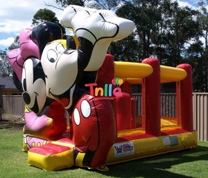 Castillo Inflable Combinado <span class=keywords><strong>de</strong></span> Mickey y <span class=keywords><strong>Minnie</strong></span> Mouse, Castillo Hinchable con Tobogán para Niños, Temática <span class=keywords><strong>de</strong></span> Dibujos Animados <span class=keywords><strong>de</strong></span> Mickey, para Alquiler - Product Image 6