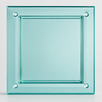Blue Square Solid Glass Hanging Panel Modern Design for Hotels Living Rooms Dining Areas Outdoor Spaces Partition Walls