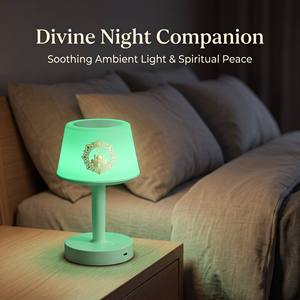 Divine Night Companion Islamic LED <b>Table</b> <b>Lamp</b> With BT Speaker Touch Control Rechargeable For Mosque Decor - Product Image 1