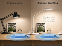 Lampe de table ronde en métal avec variateur tactile et réglage des couleurs, LED pliable, alimentation CA, pour la lecture des étudiants et l'utilisation au bureau