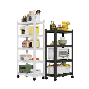 Étagère de rangement mobile Zwj Cf Dl à 5 niveaux en acier au carbone, chariot utilitaire de cuisine avec roulettes pour une utilisation polyvalente à la maison - Product Image 1