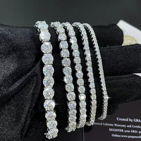 Bracelet Chaîne Tennis Moissanite Sertie de Diamants en Argent Sterling 925 Fait Main, Certifié GRA, Style Luxe Léger Tendance