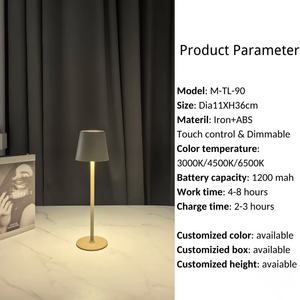 Lampe de chevet rétro pour chambre à coucher, lampe de lecture de table rechargeable sans fil à batterie, éclairage de bureau tactile pour l'apprentissage, lampe de table LED - Product Image 6