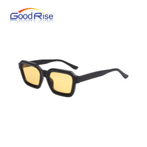 Lunettes de soleil de luxe rétro avec verres jaunes, monture carrée, branches en CP, unisexe, protection UV 400, pour l'été, de créateur - Product Image 5