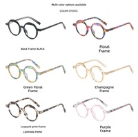 Vente en gros de lunettes rétro TR90 pour ordinateur lunettes rondes en bleu bleu bloquant la lumière anti-dérapant lunettes matériau de lentille AC solide