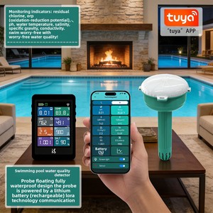 YIERYI Smart Schwimmbad 8-in-1 <span class=keywords><strong>pH</strong></span>/CL/Salz/ORP/Temperatur/TDS/S.G/EC Wasserqualitätsmessgerät APP Echtzeit-Überwachung - Product Image 5