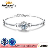 Bracelet tennis rond en pierre de Moissanite certifié GRA pour femmes Bracelet de forme géométrique Bijoux de luxe en argent sterling 925