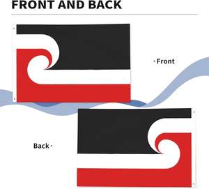 <span class=keywords><strong>Drapeau</strong></span> <span class=keywords><strong>maori</strong></span> de Nouvelle-Zélande en polyester à double point personnalisé de 3x5 pieds avec deux œillets en métal résistant à la décoloration - Product Image 3