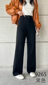 Jeans décontractés noirs <span class=keywords><strong>taille</strong></span> <span class=keywords><strong>haute</strong></span> pour femmes grandes tailles, tissu élastique, port quatre saisons, pantalon en denim ample, écologique - Product Image 5