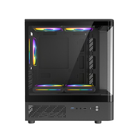 Boîtier de PC de jeu AntarcChill en acrylique incurvé, micro ATX, performant et économique, avec panneau latéral en verre, best-seller