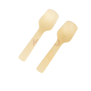 Cuchara desechable cuadrada de madera para helado, postres, degustación, frutas, pasteles, alimentación infantil, fiestas, tamaño pequeño - Product Image 4