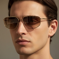 Lunettes de soleil TFB à monture métallique, pleine monture carrée, double pont, style classique rétro, luxe, haute qualité, élégantes, unisexes, protection UV400