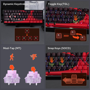 Teclado magnético con cable Aula WIN60 HE Max 60% con actuación ajustable, interruptores de efecto Hall de 8000Hz, intercambio en caliente para juegos FPS - Product Image 3