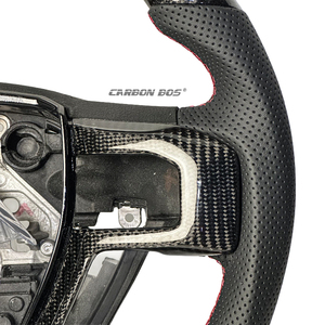 Pour Ford F150 2015-2022 Nouveaux accessoires automobiles avec volant en fibre de carbone véritable pour Ford <span class=keywords><strong>Raptor</strong></span> F150 avec cuir perforé - Product Image 2