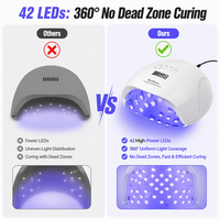 Lampe à ongles à LED UV automatique avec fond miroir Lampe de table Séchoir à ongles à séchage rapide par gel