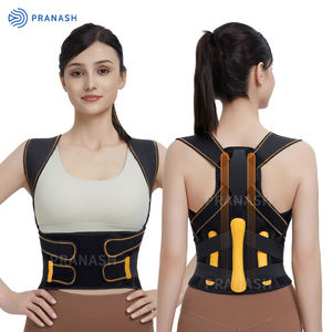 Correcteur de posture avec logo personnalisé, ceinture de soutien lombaire améliorée, cuir orange, marquage - Product Image 2